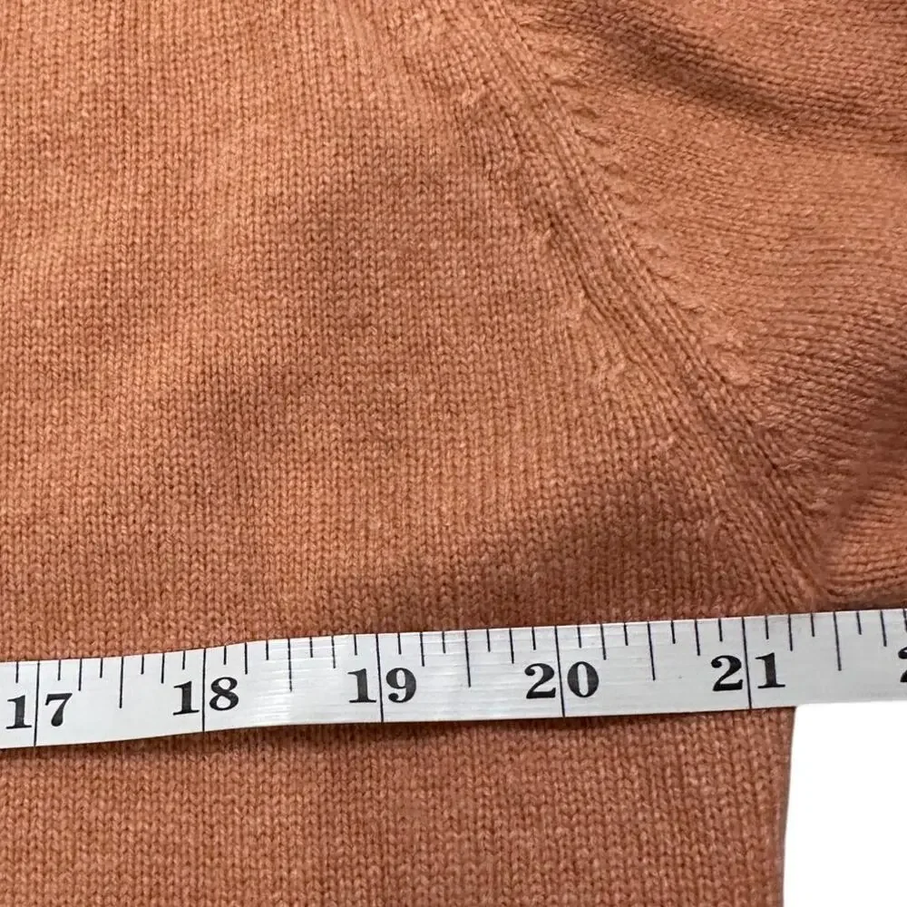 Vintage I. Magnin Men's 100% Cashmere V-Neck Pullover Sweater Faded Orange, L